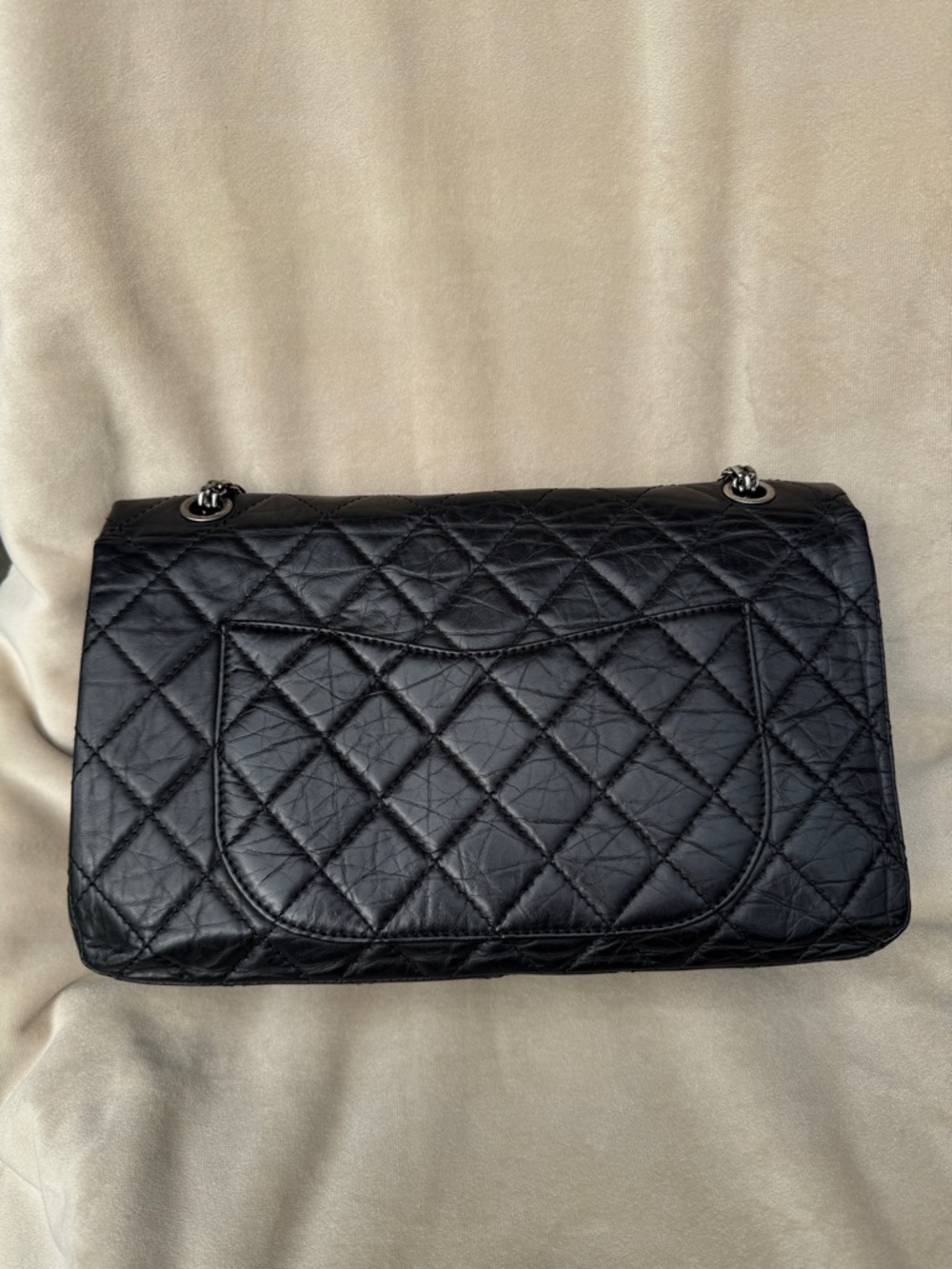 CHANEL Reissue 227 Maxi Double Flap Black Calfskin Silver HW 2008 Vintage 2.55 - Picture 4 of 14